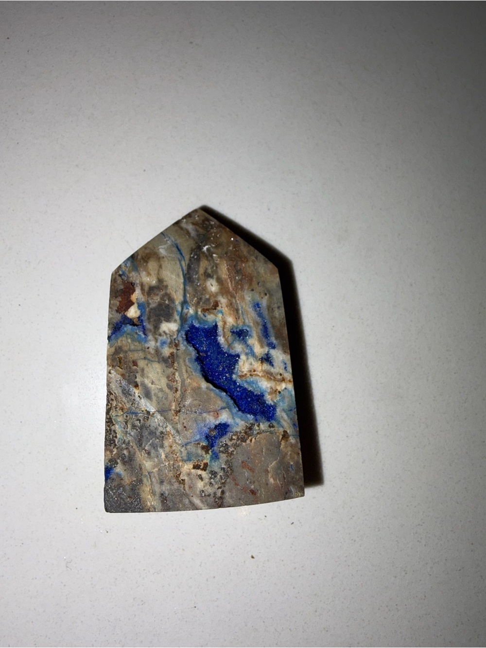 Polished Blue and Gray Azurite/Malachite Stone Slab
